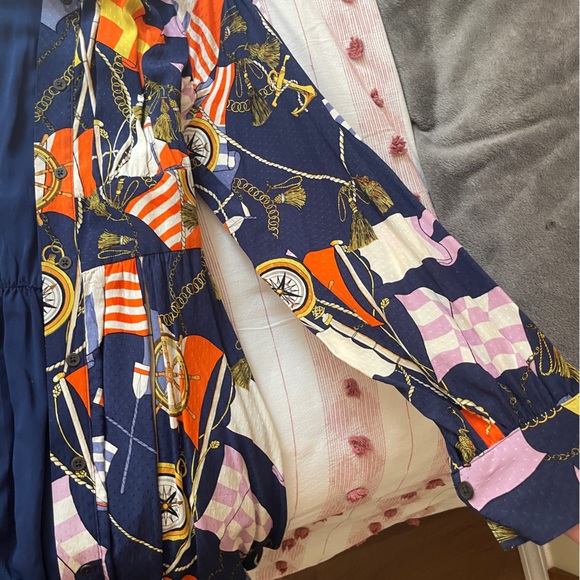 MAEVE ANTHROPOLOGIE NAVY MARIN DRESS - Picture 5 of 8